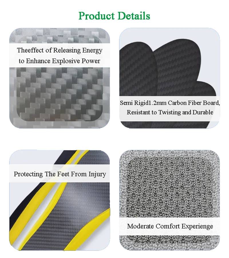 Gold Performance Insoles-Customized Carbon Fiber Inserts, Non-Cleated Shoes-Basketball, Volleyball, Racquet Sports, Running & Mo ( (3)