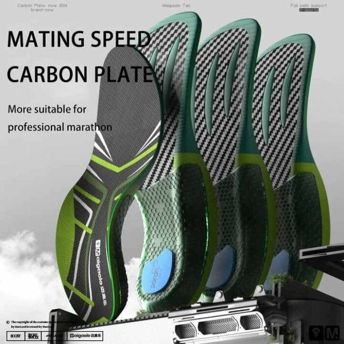 Race specific insoles for marathon full palm real carbon fibre board increasing speed rebound athletic sports running in (12)