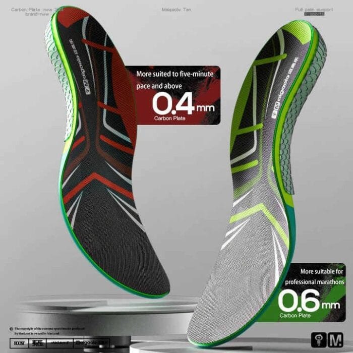 Race specific insoles for marathon full palm real carbon fibre board increasing speed rebound athletic sports running in (12)