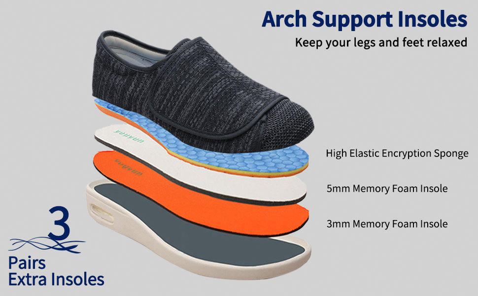 Scarpe diabetiche di comprovata efficacia per il dolore ai piedi Scarpe da passeggio di ampia larghezza per interni/esterni